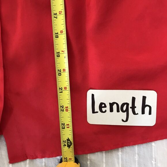 Banana Republic Red Silk Classic Oversized Sleeveless High Neck Blouse Top - XS - Picture 5 of 6